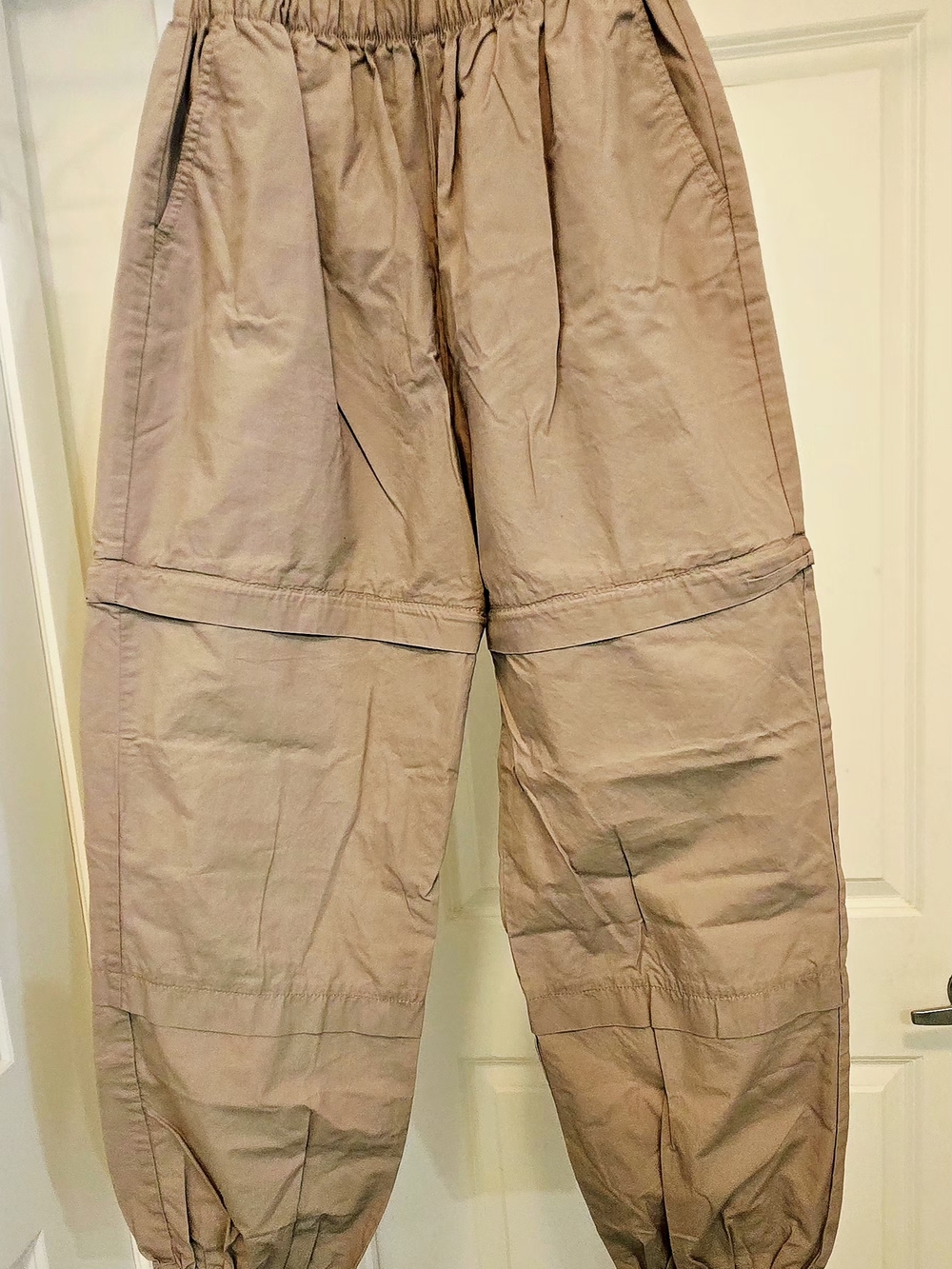 Garage Women's Cargo Pants in Taupe ,Grey Cotton Oversised XS